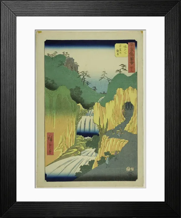 Framed Print : Sakanoshita: Kannon in the Cave (Sakanoshita, Gankutsu no Kannon), no. 49 from the series... 1855. Creator: Ando Hiroshige Framed Print : Sakanoshita: Kannon in the Cave (Sakanoshita, Gankutsu no Kannon), no. 49 from the series... 1855. Creator: Ando Hiroshige