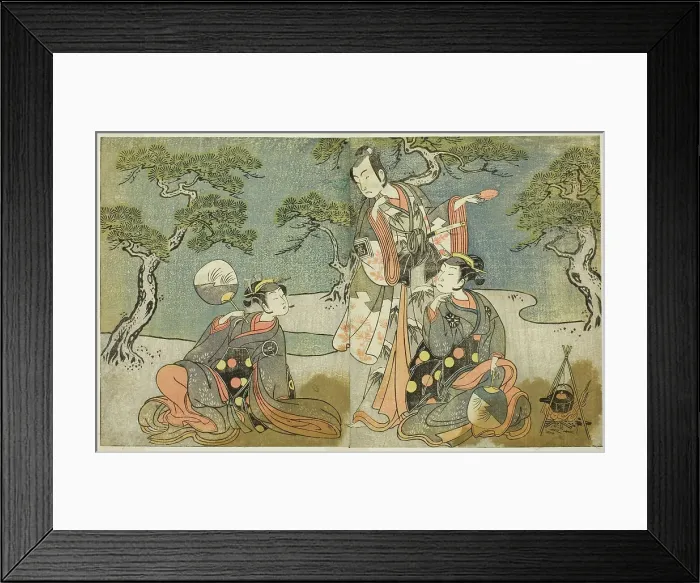 Framed Print : The Actors Nakamura Nakazo I as Matsukaze (right), Ichikawa Komazo II as Ariwara no Yuk... c. 1772. Creator: Shunsho Framed Print : The Actors Nakamura Nakazo I as Matsukaze (right), Ichikawa Komazo II as Ariwara no Yuk... c. 1772. Creator: Shunsho