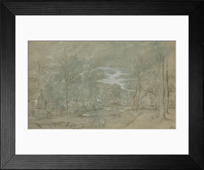 Framed Print : Village Among the Trees, c. 1560. Creator: Unknown Framed Print : Village Among the Trees, c. 1560. Creator: Unknown