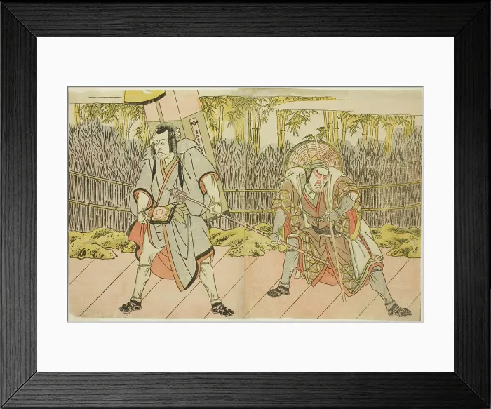 Framed Print : The Actors Ichikawa Danzo IV as Arakawa Taro Takesada Disguised as the Palanquin Bearer... c. 1782. Creator: Shunsho Framed Print : The Actors Ichikawa Danzo IV as Arakawa Taro Takesada Disguised as the Palanquin Bearer... c. 1782. Creator: Shunsho