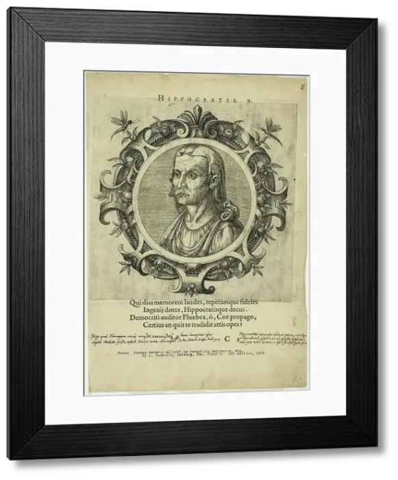 Framed Print : Portrait of Hippocrates, published 1574. Creators: Unknown, Johannes Sambucus Framed Print : Portrait of Hippocrates, published 1574. Creators: Unknown, Johannes Sambucus