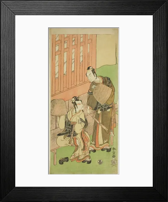 Framed Print : The Actors Ichikawa Komazo II as Soga no Juro Sukenari (right), and Ichikawa Danjuro V... c. 1771. Creator: Shunsho Framed Print : The Actors Ichikawa Komazo II as Soga no Juro Sukenari (right), and Ichikawa Danjuro V... c. 1771. Creator: Shunsho