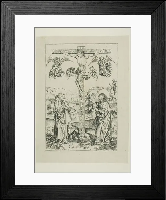 Framed Print : Christ on the Cross With Two Angels, c.1481. Creator: Master AG Framed Print : Christ on the Cross With Two Angels, c.1481. Creator: Master AG