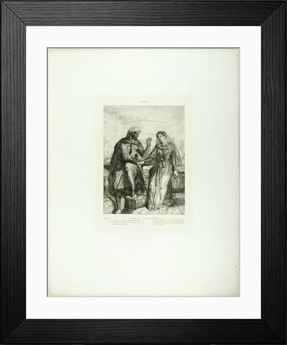 Framed Print : She Thank'd Me, plate two from Othello, 1844. Creator: Theodore Chasseriau Framed Print : She Thank'd Me, plate two from Othello, 1844. Creator: Theodore Chasseriau
