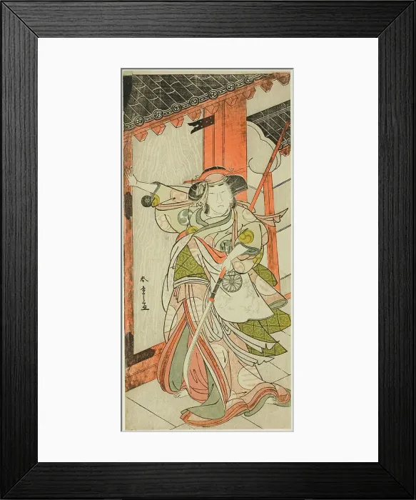 Framed Print : The Actor Nakamura Tomijuro I as Hangaku Gozen Breaking Down the Gate in the Play Wada... c. 1777. Creator: Shunsho Framed Print : The Actor Nakamura Tomijuro I as Hangaku Gozen Breaking Down the Gate in the Play Wada... c. 1777. Creator: Shunsho