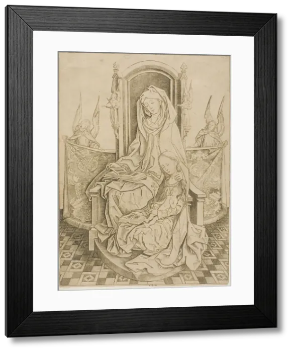 Framed Print : St. Anne, The Virgin and Child, c.1485. Creator: Master IAM of Zwolle Framed Print : St. Anne, The Virgin and Child, c.1485. Creator: Master IAM of Zwolle