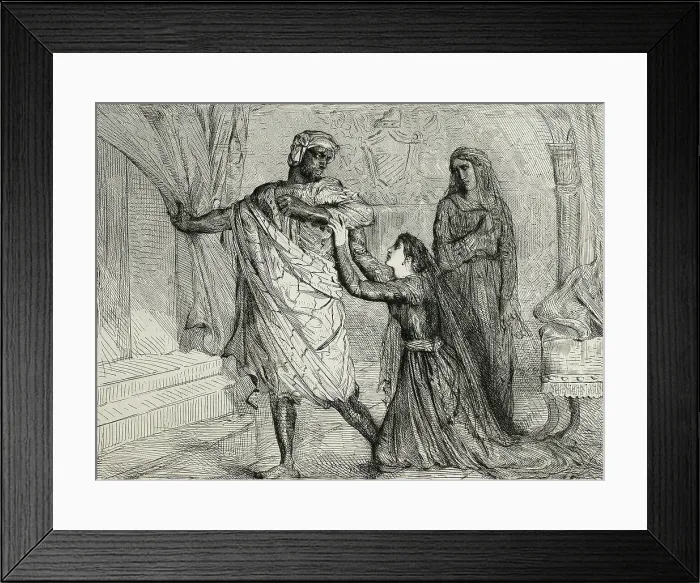 Framed Print : Away!, plate seven from Othello, 1844. Creator: Theodore Chasseriau Framed Print : Away!, plate seven from Othello, 1844. Creator: Theodore Chasseriau