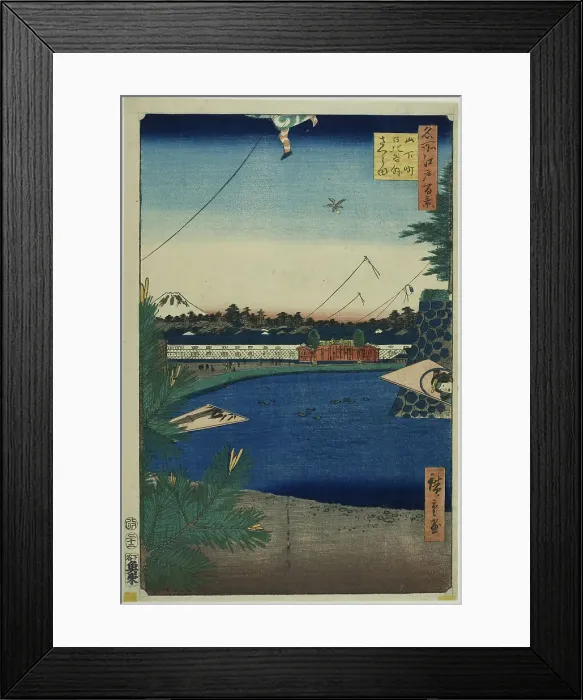 Framed Print : Hibiya and Soto-Sakurada from Yamashita-cho (Yamashita-cho Hibiya Soto-Sakurada), from the... 1857. Creator: Ando Hiroshige Framed Print : Hibiya and Soto-Sakurada from Yamashita-cho (Yamashita-cho Hibiya Soto-Sakurada), from the... 1857. Creator: Ando Hiroshige