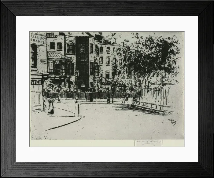 Framed Print : The Corner of Cheyne Walk, Chelsea, 1888–89. Creator: Theodore Roussel Framed Print : The Corner of Cheyne Walk, Chelsea, 1888–89. Creator: Theodore Roussel