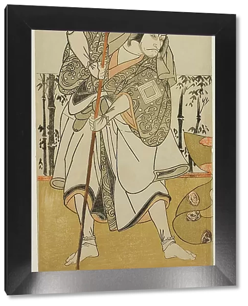The Actor Ichikawa Danjuro V as Taira no Masakado Disguised as the Pilgrim Junjo in the... c. 1777. Creator: Shunsho