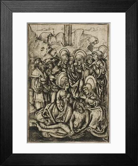 Framed Print : Lamentation Over Christ, 1500 / 25. Creator: Master S Framed Print : Lamentation Over Christ, 1500 / 25. Creator: Master S