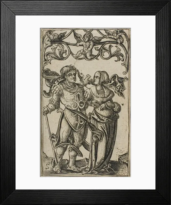 Framed Print : Lady and Gentleman Walking to the Right, 1500 / 25. Creator: Master S Framed Print : Lady and Gentleman Walking to the Right, 1500 / 25. Creator: Master S