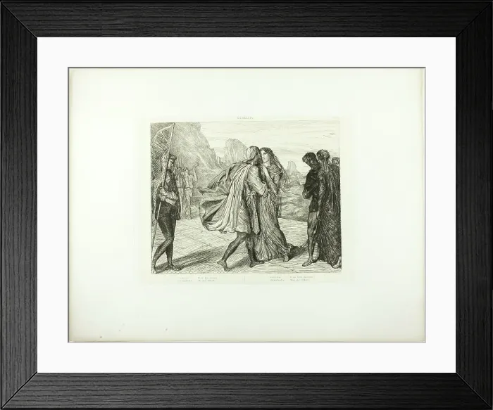 Framed Print : O My Fair Warrior!, plate five from Othello, 1844. Creator: Theodore Chasseriau Framed Print : O My Fair Warrior!, plate five from Othello, 1844. Creator: Theodore Chasseriau