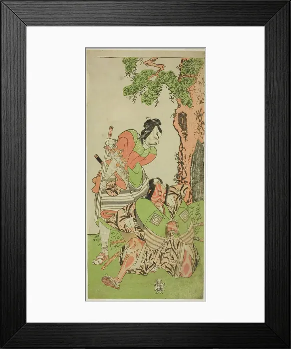 Framed Print : The Actors Ichikawa Danzo III as I no Hayata Tadazumi (right), and Matsumoto Koshiro II... c. 1770. Creator: Shunsho Framed Print : The Actors Ichikawa Danzo III as I no Hayata Tadazumi (right), and Matsumoto Koshiro II... c. 1770. Creator: Shunsho