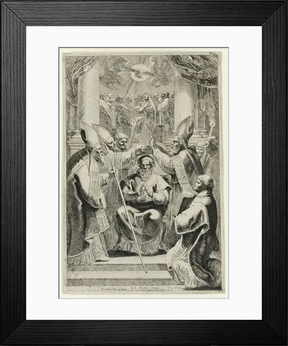Framed Print : Consecration of the Bishop of Noyon with Scene of Pentecost Above, 1640 / 57. Creator: Pieter Soutman Framed Print : Consecration of the Bishop of Noyon with Scene of Pentecost Above, 1640 / 57. Creator: Pieter Soutman