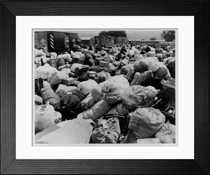 Framed Print : Japanese relocation, California, 1942. Creator: Dorothea Lange
