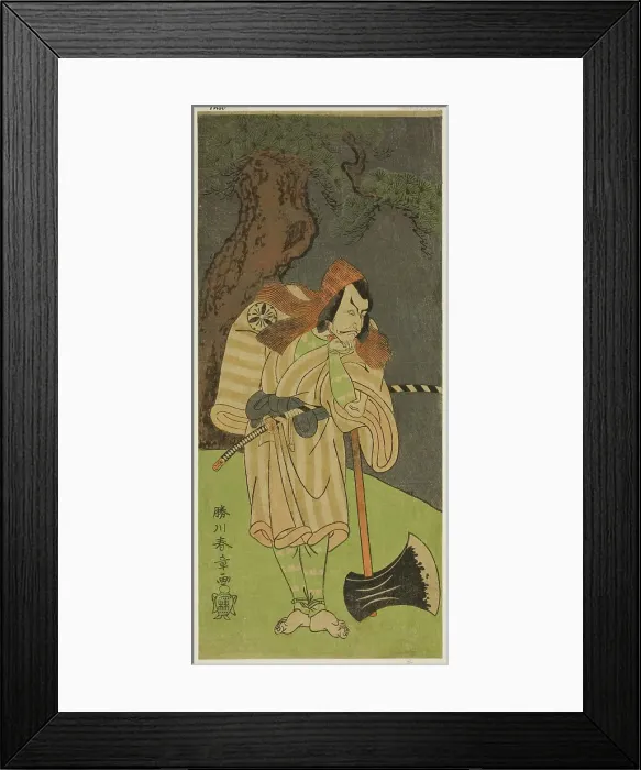 Framed Print : The Actor Matsumoto Koshiro II as Osada no Taro Kagemune Disguised as the Woodcutter Ga... c. 1770. Creator: Shunsho Framed Print : The Actor Matsumoto Koshiro II as Osada no Taro Kagemune Disguised as the Woodcutter Ga... c. 1770. Creator: Shunsho