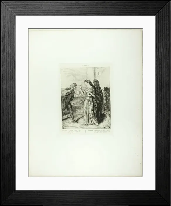 Framed Print : Therefore be Merry, Cassio, plate six from Othello, 1844. Creator: Theodore Chasseriau Framed Print : Therefore be Merry, Cassio, plate six from Othello, 1844. Creator: Theodore Chasseriau