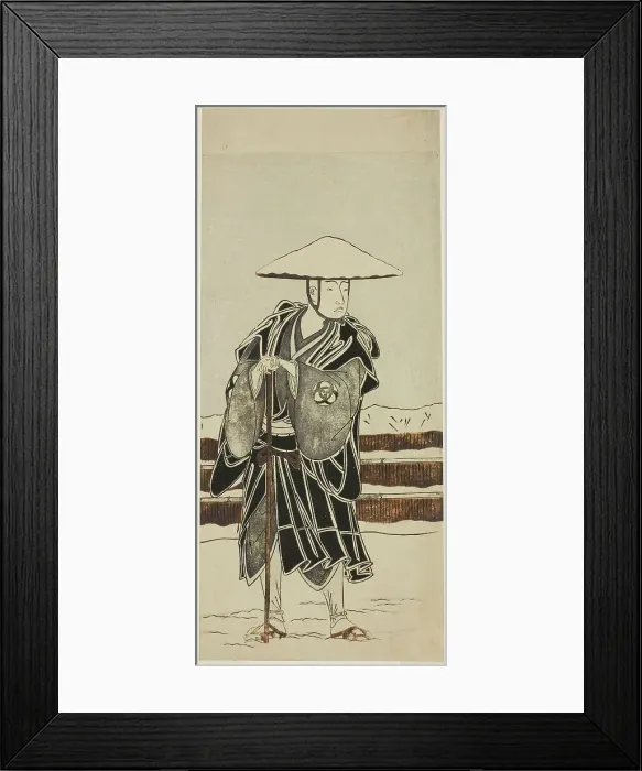 Framed Print : The Actor Bando Mitsugoro I as Abbot Saimyo-ji Tokiyori, Disguised as a Monk, in the... c. 1773. Creator: Shunsho Framed Print : The Actor Bando Mitsugoro I as Abbot Saimyo-ji Tokiyori, Disguised as a Monk, in the... c. 1773. Creator: Shunsho