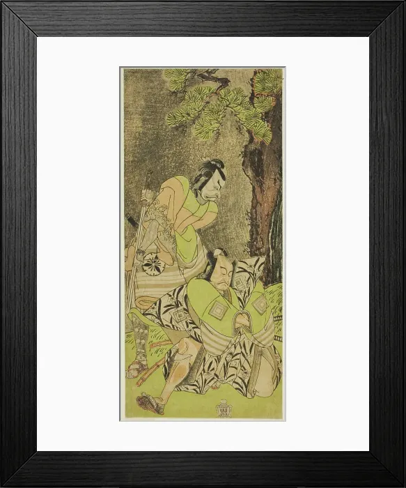 Framed Print : The Actors Ichikawa Danzo III as I no Hayata Tadazumi (right), and Matsumoto Koshiro II... c. 1770. Creator: Shunsho Framed Print : The Actors Ichikawa Danzo III as I no Hayata Tadazumi (right), and Matsumoto Koshiro II... c. 1770. Creator: Shunsho