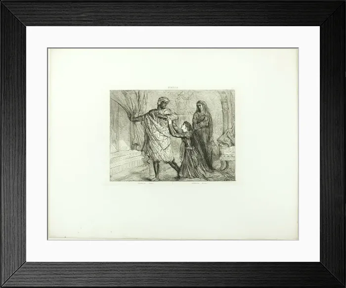 Framed Print : Away!, plate seven from Othello, 1844. Creator: Theodore Chasseriau Framed Print : Away!, plate seven from Othello, 1844. Creator: Theodore Chasseriau