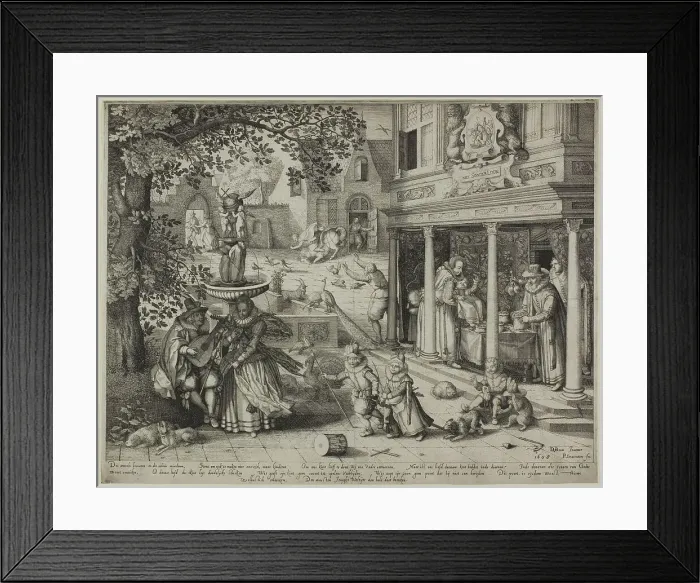 Framed Print : An Allegory of Relations between the Generations, 1608. Creator: Pieter Serwouters Framed Print : An Allegory of Relations between the Generations, 1608. Creator: Pieter Serwouters
