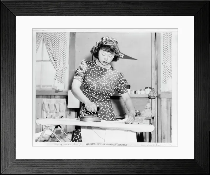 Framed Print : Japanese relocation, California, 1942. Creator: Dorothea Lange Framed Print : Japanese relocation, California, 1942. Creator: Dorothea Lange