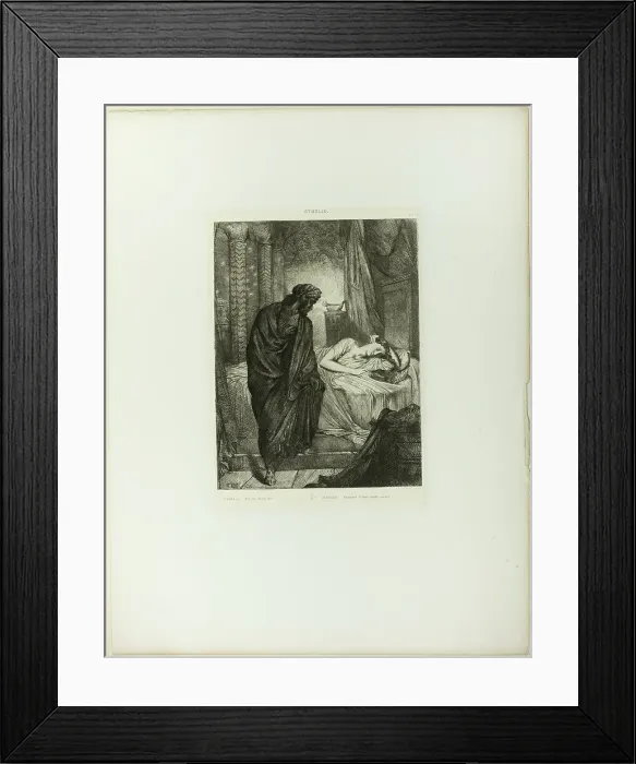 Framed Print : Yet She Must Die, plate eleven from Othello, 1844. Creator: Theodore Chasseriau Framed Print : Yet She Must Die, plate eleven from Othello, 1844. Creator: Theodore Chasseriau