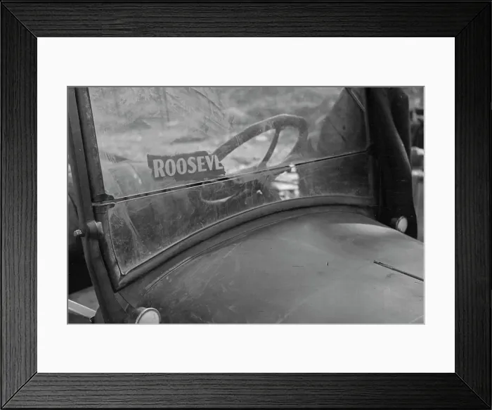Framed Print : The windshield of a migratory agricultural laborer's car, Sacramento, California, 1936. Creator: Dorothea Lange Framed Print : The windshield of a migratory agricultural laborer's car, Sacramento, California, 1936. Creator: Dorothea Lange