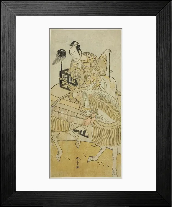 Framed Print : The Actor Matsumoto Koshiro IV as Ogata no Saburo Disguised as Matsuura Saemon in the... c. 1774. Creator: Shunsho Framed Print : The Actor Matsumoto Koshiro IV as Ogata no Saburo Disguised as Matsuura Saemon in the... c. 1774. Creator: Shunsho