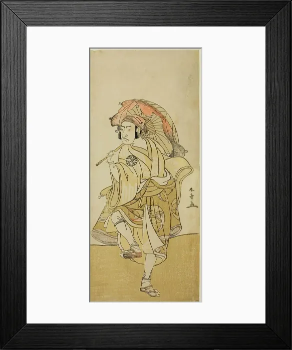 Framed Print : The Actor Nakamura Nakazo I as Onmaya Kisanda Disguised as the Lion Dancer Kakubei in... c. 1777. Creator: Shunsho Framed Print : The Actor Nakamura Nakazo I as Onmaya Kisanda Disguised as the Lion Dancer Kakubei in... c. 1777. Creator: Shunsho