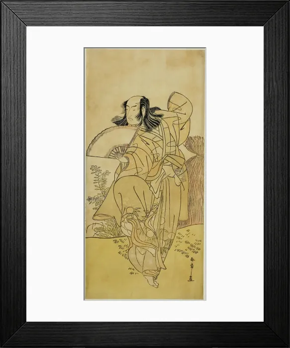 Framed Print : The Actor Ichikawa Yaozo III as Kusunoki Uraminosuke Disguised as a Male Fox from Tsuka... c. 1786. Creator: Shunsho Framed Print : The Actor Ichikawa Yaozo III as Kusunoki Uraminosuke Disguised as a Male Fox from Tsuka... c. 1786. Creator: Shunsho