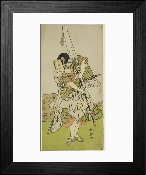 Framed Print : The Actor Nakamura Juzo II as Asahara Hachiro Disguised as the Servant of a Princely... c. 1773. Creator: Shunsho Framed Print : The Actor Nakamura Juzo II as Asahara Hachiro Disguised as the Servant of a Princely... c. 1773. Creator: Shunsho