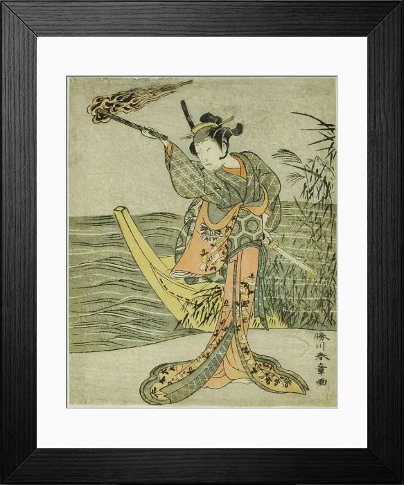 Framed Print : The Actor Nakamura Tomijuro I as Nagoya Osan in the Play Fuki Kaete Tsuki mo Yoshiwa... c. 1771 / 72. Creator: Shunsho Framed Print : The Actor Nakamura Tomijuro I as Nagoya Osan in the Play Fuki Kaete Tsuki mo Yoshiwa... c. 1771 / 72. Creator: Shunsho