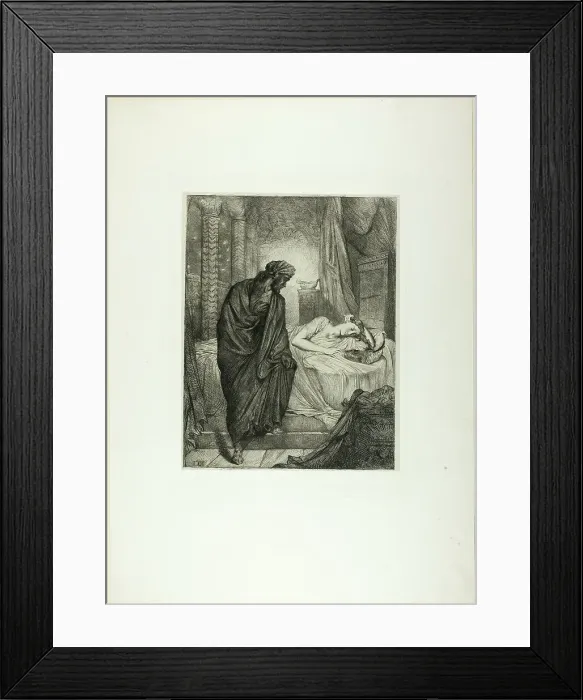 Framed Print : Yet She Must Die, plate eleven from Othello, 1844. Creator: Theodore Chasseriau Framed Print : Yet She Must Die, plate eleven from Othello, 1844. Creator: Theodore Chasseriau