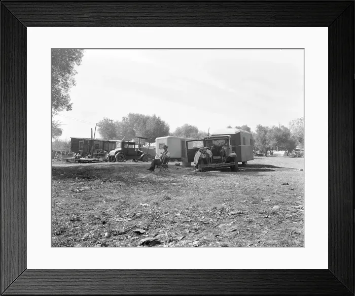 Framed Print : Squatter camp, outskirts of Bakersfield, California, 1936. Creator: Dorothea Lange Framed Print : Squatter camp, outskirts of Bakersfield, California, 1936. Creator: Dorothea Lange