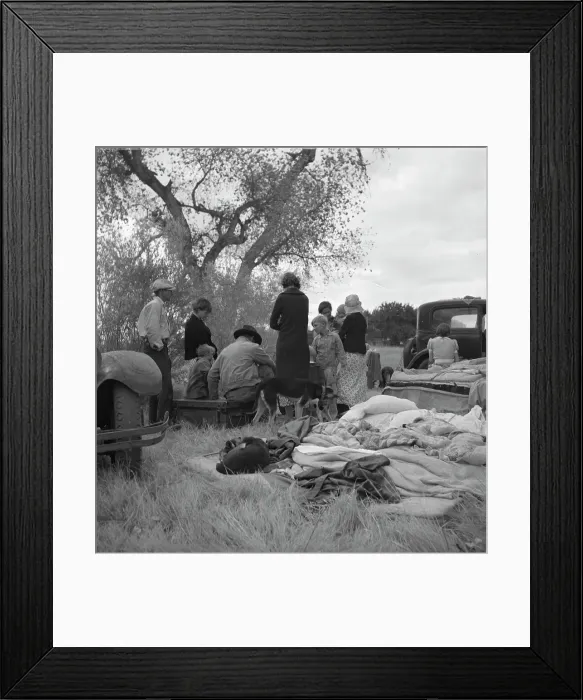 Framed Print : Squatters along highway near Bakersfield, California, 1935. Creator: Dorothea Lange Framed Print : Squatters along highway near Bakersfield, California, 1935. Creator: Dorothea Lange