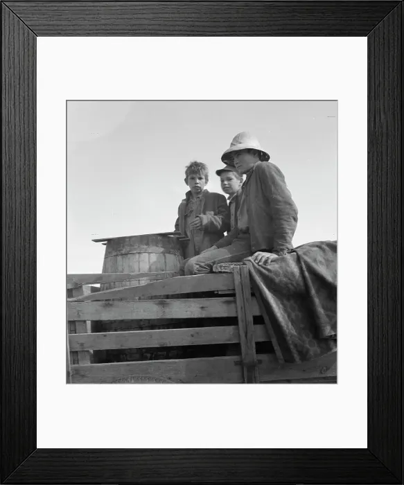 Framed Print : On location of Resettlement Administration film near Bakersfield, California, 1935. Creator: Dorothea Lange Framed Print : On location of Resettlement Administration film near Bakersfield, California, 1935. Creator: Dorothea Lange