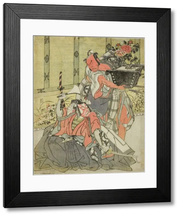 Framed Print : The Actors Otani Hiroemon III as Shinagawa Okaminosuke (right), and Ichikawa Danjuro... c. 1771 / 72. Creator: Shunsho Framed Print : The Actors Otani Hiroemon III as Shinagawa Okaminosuke (right), and Ichikawa Danjuro... c. 1771 / 72. Creator: Shunsho