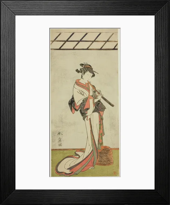 Framed Print : The Actor Onoe Tamizo I as Oiso no Tora or Kewaizaka no Shosho, Disguised as a Female... c. 1774. Creator: Shunsho Framed Print : The Actor Onoe Tamizo I as Oiso no Tora or Kewaizaka no Shosho, Disguised as a Female... c. 1774. Creator: Shunsho