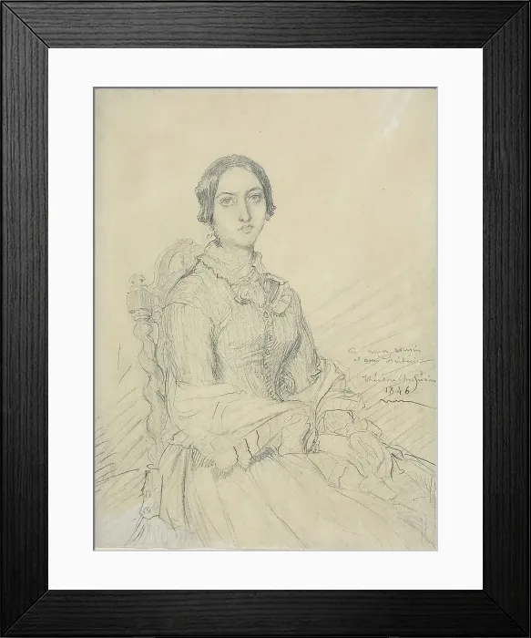 Framed Print : Portrait of the Baroness Chassériau, 1846. Creator: Theodore Chasseriau Framed Print : Portrait of the Baroness Chassériau, 1846. Creator: Theodore Chasseriau