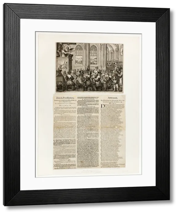Framed Print : Danck-Predikatien, Gedaen over de laste slach by Worcheseter, op den 18 September 1651. Creator: Unknown Framed Print : Danck-Predikatien, Gedaen over de laste slach by Worcheseter, op den 18 September 1651. Creator: Unknown