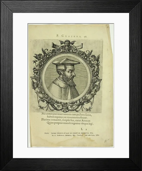 Framed Print : Portrait of P. Crassus, published 1574. Creators: Unknown, Johannes Sambucus Framed Print : Portrait of P. Crassus, published 1574. Creators: Unknown, Johannes Sambucus