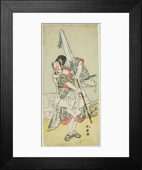 Framed Print : The Actor Nakamura Juzo II as Asahara Hachiro disguised as the servant of a princely... c. 1773. Creator: Shunsho Framed Print : The Actor Nakamura Juzo II as Asahara Hachiro disguised as the servant of a princely... c. 1773. Creator: Shunsho