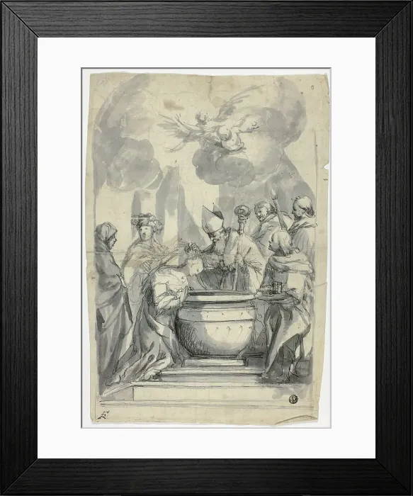 Framed Print : Bishop Annointing Female Saint, n.d. Creator: Unknown Framed Print : Bishop Annointing Female Saint, n.d. Creator: Unknown