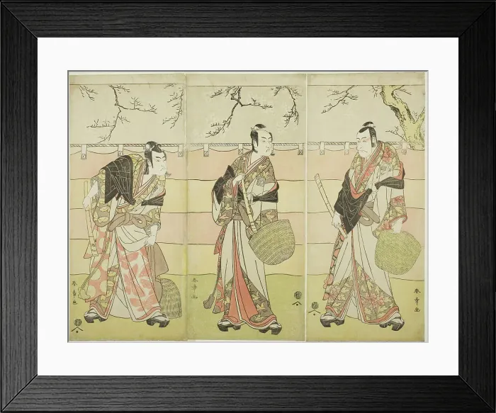 Framed Print : Three Komuso Monks: The Actors Ichikawa Ebizo (Danjuro V) as Kudo Suketsune (right)... c. 1792. Creator: Shunsho Framed Print : Three Komuso Monks: The Actors Ichikawa Ebizo (Danjuro V) as Kudo Suketsune (right)... c. 1792. Creator: Shunsho