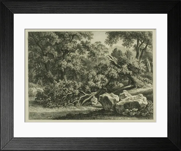 Framed Print : Landscape with Pan Playing a Flute, 1795. Creator: Johann Christian Reinhart Framed Print : Landscape with Pan Playing a Flute, 1795. Creator: Johann Christian Reinhart