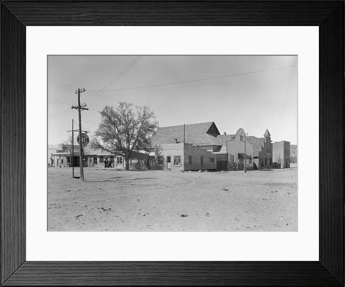 Framed Print : Main street and town center, Escalante, Utah, 1936. Creator: Dorothea Lange Framed Print : Main street and town center, Escalante, Utah, 1936. Creator: Dorothea Lange