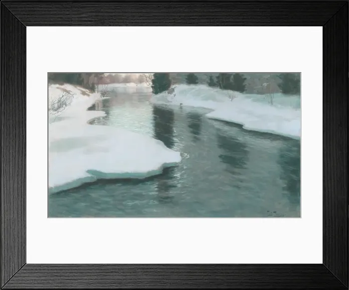 Framed Print : Melting Snow, 1887. Creator: Frits Thaulow Framed Print : Melting Snow, 1887. Creator: Frits Thaulow