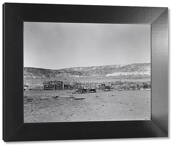 Desert mountains surround Escalante, Utah, 1936. Creator: Dorothea Lange